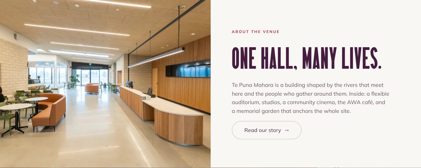A feature block on the live site